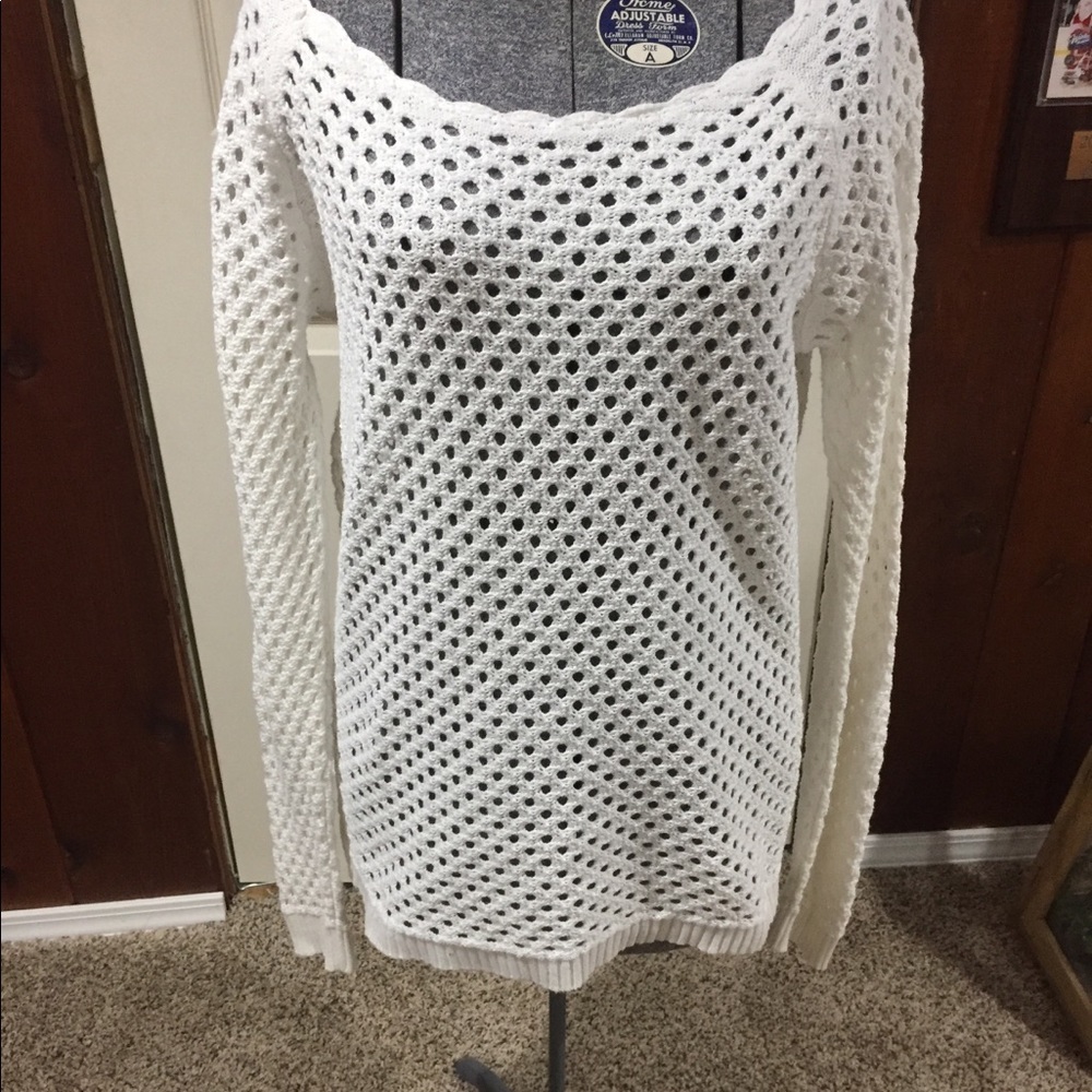 White see thru sweater